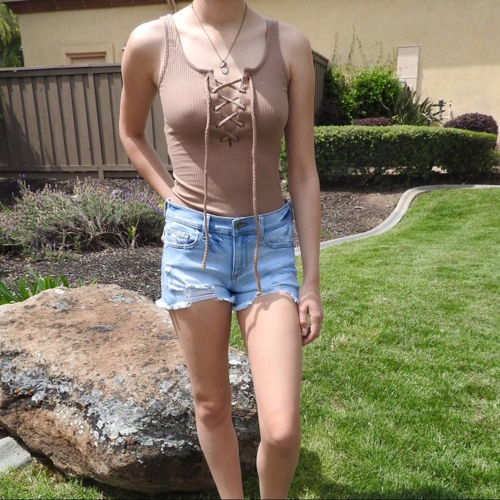 CLEARANCE-FIRM‼️ Tie me up Bodysuit-Mocha - Picture 4 of 7